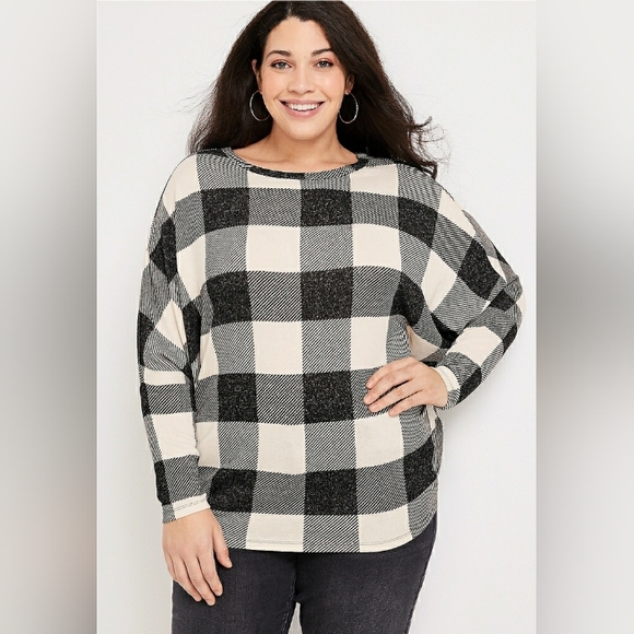 24/7 Flawless Cozy Dolman Buffalo Plaid Tee size XL - Picture 4 of 4
